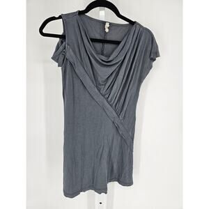 Womens Sz XS Tunic Length Cold Shoulder Ultra Soft Blouse Gray by Oonagh
